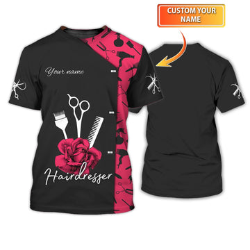 Joycorners Hair Uniform Hairdresser Hairstylist Tools 62 Custom Name Full Print Shirts ( Non Workwear )
