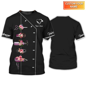 Joycorners Hair Uniform Hairdresser Hairstylist Tools 25 Custom Name Full Print Shirts ( Non Workwear )