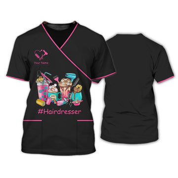 Joycorners Hair Uniform Hairdresser Hairstylist Tools 23 Custom Name Full Print Shirts ( Non Workwear )