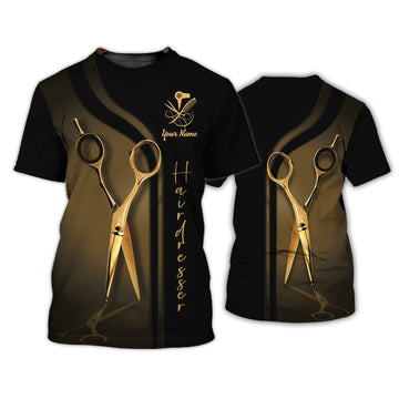 Joycorners Hair Uniform Hairdresser Hairstylist Tools 22 Custom Name Full Print Shirts ( Non Workwear )