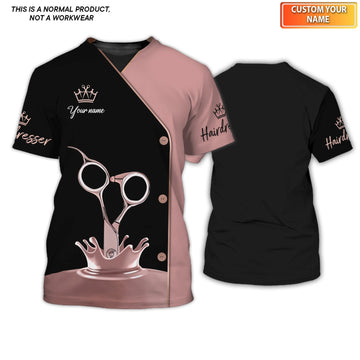 Joycorners Hair Uniform Hairdresser Hairstylist Tools 32 Custom Name Full Print Shirts ( Non Workwear )