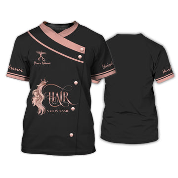 Joycorners Hair Uniform Hairdresser Hairstylist Tools 20 Custom Name Full Print Shirts ( Non Workwear )