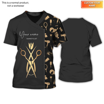 Joycorners Hair Uniform Hairdresser Hairstylist Tools 16 Custom Name Full Print Shirts ( Non Workwear )