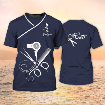 Joycorners Hair Uniform Hairdresser Hairstylist Tools 45 Custom Name Full Print Shirts ( Non Workwear )