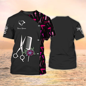 Joycorners Hair Uniform Hairdresser Hairstylist Tools 42 Custom Name Full Print Shirts ( Non Workwear )