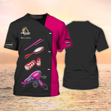 Joycorners Hair Uniform Hairdresser Hairstylist Tools 41 Custom Name Full Print Shirts ( Non Workwear )