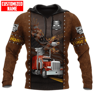 Joycorners Premium Personalized Unisex All Over Printed Trucker 3D Hoodie 100 LM2209