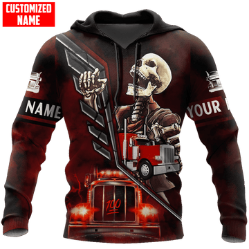 Joycorners Trucker Skull Premium Personalized Unisex All Over Printed 3D Hoodie LM2209