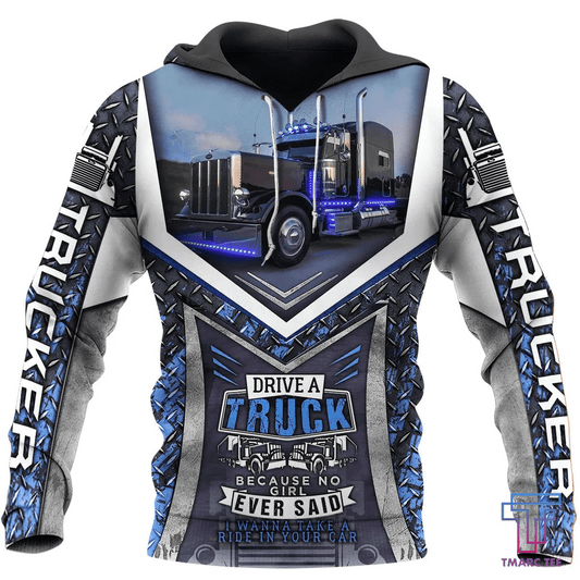 Joycorners Premium Personalized Unisex All Over Printed Trucker 3D Hoodie 93 LM2209