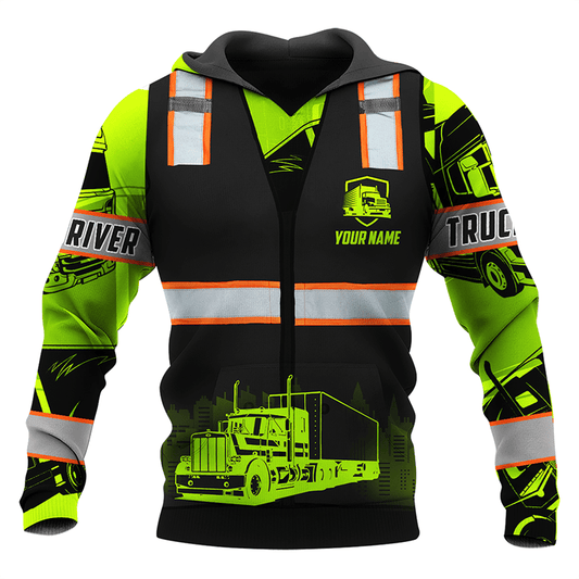 Joycorners Premium Personalized Unisex All Over Printed Trucker 3D Hoodie 86 LM2209