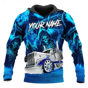 Joycorners Premium Personalized Unisex All Over Printed Trucker 3D Hoodie 83 LM2209