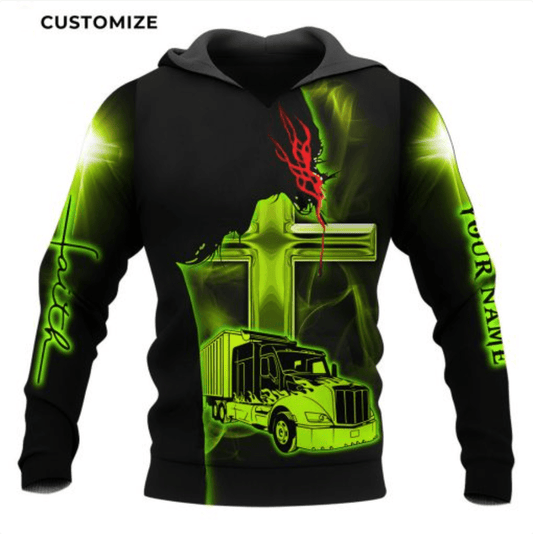 Joycorners Premium Personalized Unisex All Over Printed Trucker 3D Hoodie 73 LM2209