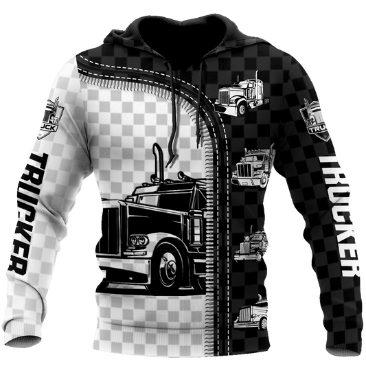 Joycorners Premium Personalized Unisex All Over Printed Trucker 3D Hoodie 70 LM2209