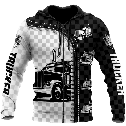 Joycorners Premium Personalized Unisex All Over Printed Trucker 3D Hoodie 68 LM2209