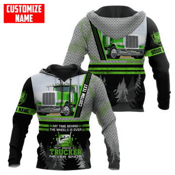 Joycorners Premium Personalized Unisex All Over Printed Trucker 3D Hoodie 66 LM2209