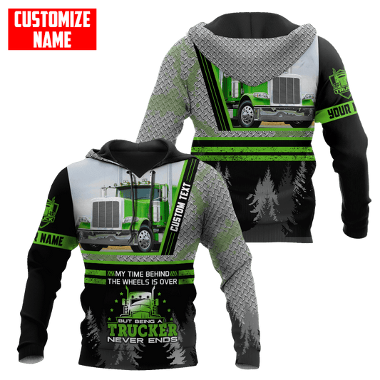 Joycorners Premium Personalized Unisex All Over Printed Trucker 3D Hoodie 66 LM2209