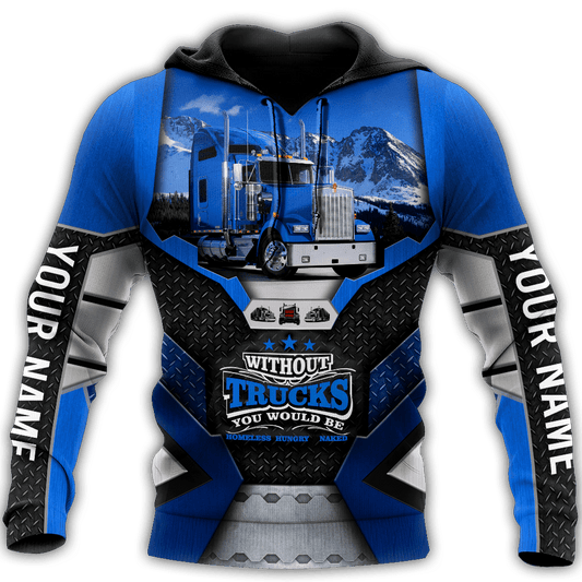 Joycorners Premium Personalized Unisex All Over Printed Trucker 3D Hoodie 62 LM2209