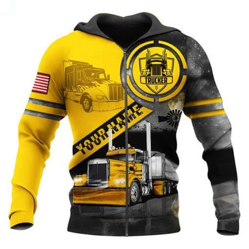 Joycorners Premium Personalized Unisex All Over Printed Trucker 3D Hoodie 60 LM2209