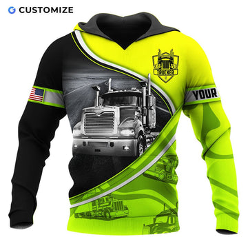 Joycorners Premium Personalized Unisex All Over Printed Trucker 3D Hoodie 56 LM2209