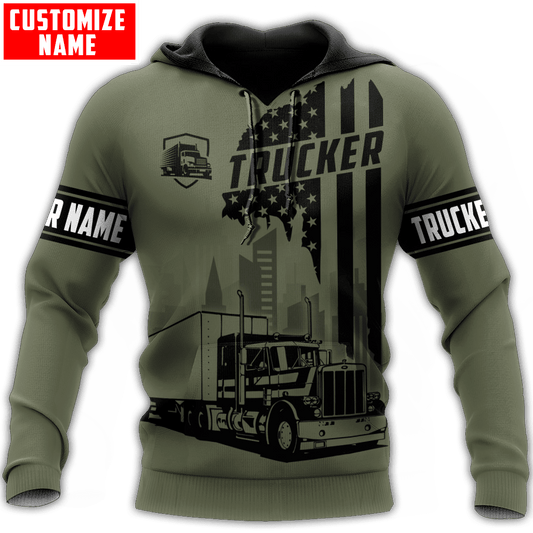 Joycorners Premium Personalized Unisex All Over Printed Trucker 3D Hoodie 52 LM2209