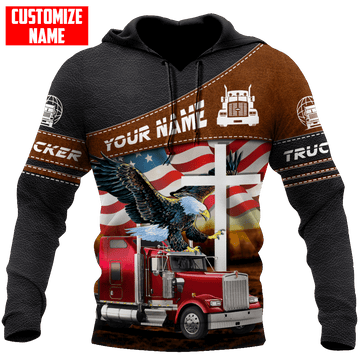 Joycorners Premium Personalized Unisex All Over Printed Trucker 3D Hoodie 46 LM2209