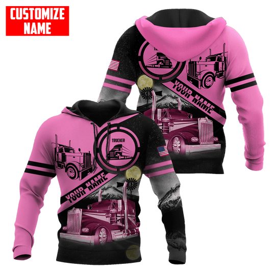 Joycorners Premium Personalized Unisex All Over Printed Trucker 3D Hoodie 45 LM2209