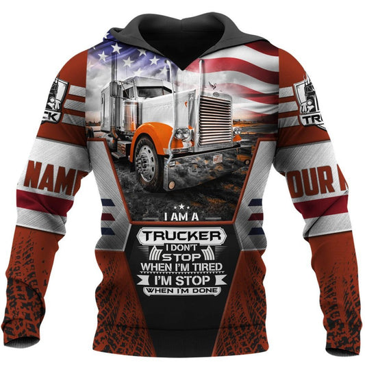 Joycorners Premium Personalized Unisex All Over Printed Trucker 3D Hoodie 44 LM2209