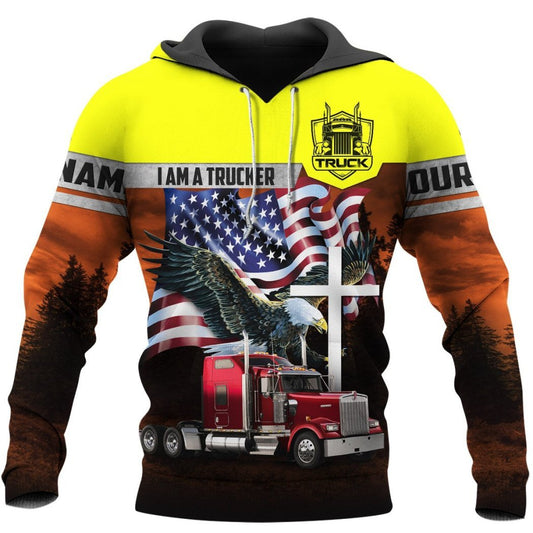 Joycorners Premium Personalized Unisex All Over Printed Trucker 3D Hoodie 43 LM2209
