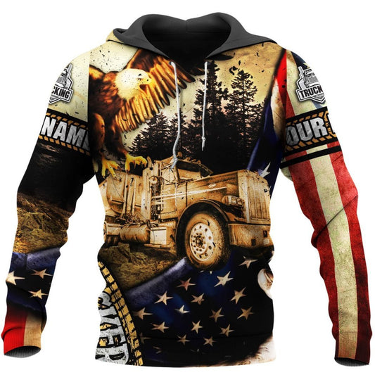 Joycorners Premium Personalized Unisex All Over Printed Trucker 3D Hoodie 41 LM2209