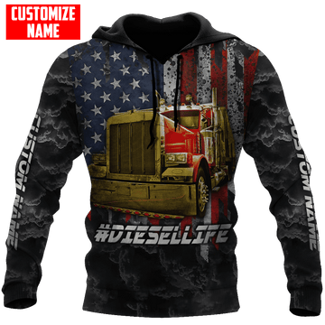 Joycorners Premium Personalized Unisex All Over Printed Trucker 3D Hoodie 39 LM2209