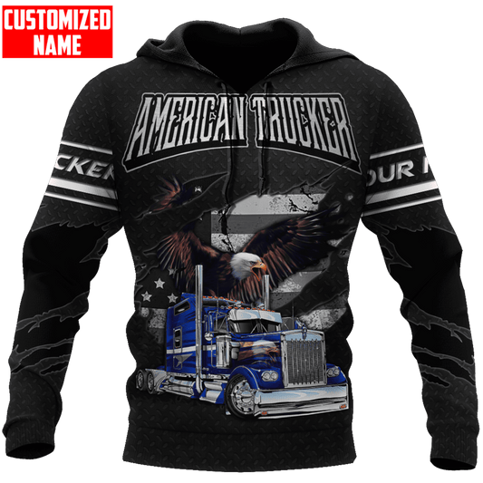 Joycorners Premium Personalized Unisex All Over Printed Trucker 3D Hoodie 23 LM2209