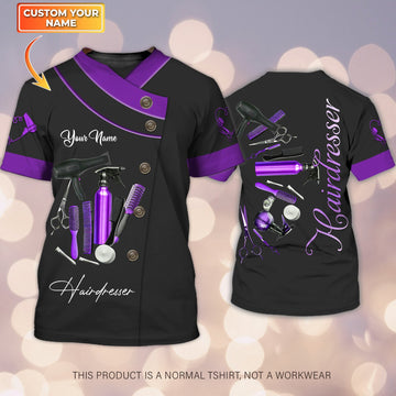Joycorners Hair Uniform Hairdresser Hairstylist Tools 35 Custom Name Full Print Shirts ( Non Workwear )