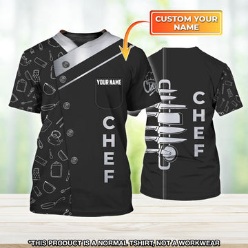 Joycorners Chef Pattern Custom Name 3D Shirt