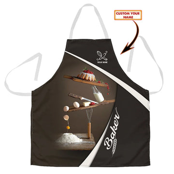 BAKER - Apron Personalized Name Bakery Gift For Baker & Cake Lover