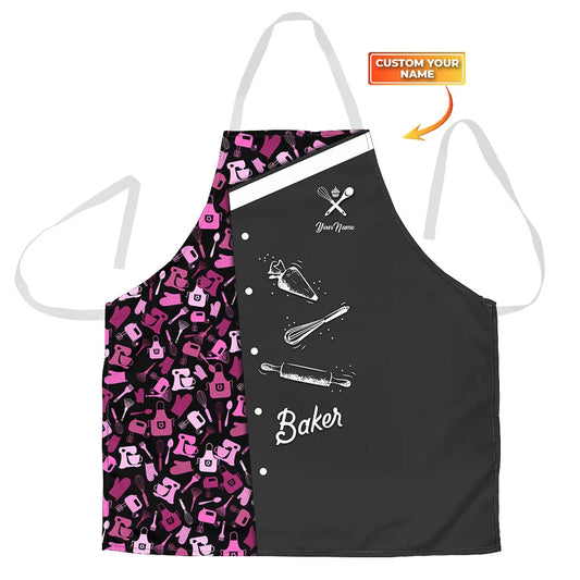 BAKER - Apron Personalized Name Bakery Gift For Baker & Cake Lover