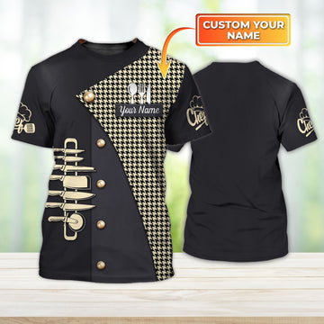 Joycorners Chef Pattern Custom Name 3D Shirt