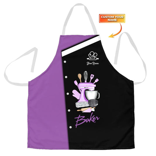 BAKER - Apron Personalized Name Bakery Gift For Baker & Cake Lover