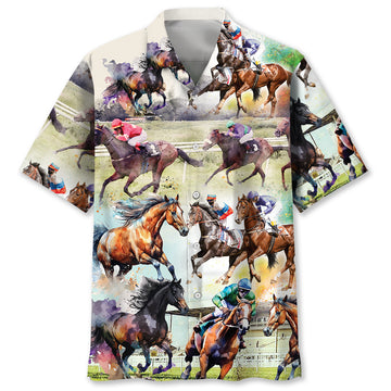 HORSE RACING HAWAIIAN SHIRT