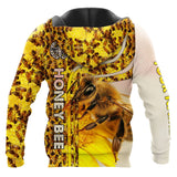 Joycorners Personalized Name Honey Bee Keeper 3D Printed Hoodie