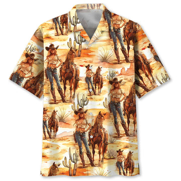 DESERT COWBOY COWGIRL HAWAIIAN SHIRT