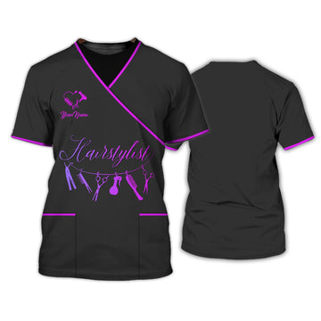 Joycorners Hair Uniform Hairdresser Hairstylist Tools 8 Custom Name Full Print Shirts ( Non Workwear )