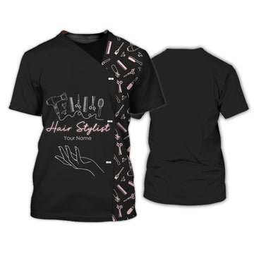 Joycorners Hair Uniform Hairdresser Hairstylist Tools 64 Custom Name Full Print Shirts ( Non Workwear )