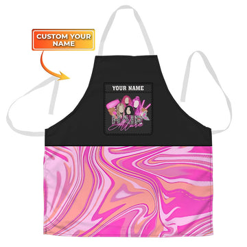 Joycorners Hologram Hairdresser Pattern All Over Printed Custom Name 3D Apron