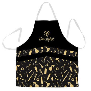 Joycorners Golden Hairdresser Pattern All Over Printed 3D Apron