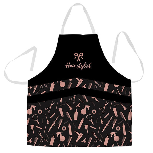 Joycorners Rose Golden Hairdresser Pattern All Over Printed 3D Apron