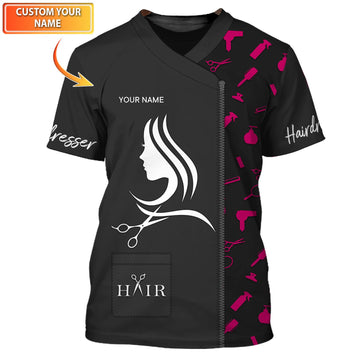 Joycorners Hair Uniform Hairdresser Hairstylist Tools 29 Custom Name Full Print Shirts ( Non Workwear )