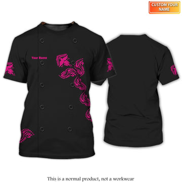 Joycorners Chef Floral Motifs Fashion Custom Name 3D Shirt