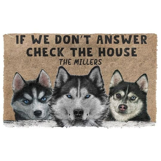 Joycorners Personalized name Check The Husky All Over Printed 3D Doormat