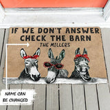 Joycorners Personalized name Check The Donkey Barn All Over Printed 3D Doormat