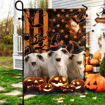 Joycorners Happy Halloween Brahman Cattle U.S Flag 3D Printed Flag